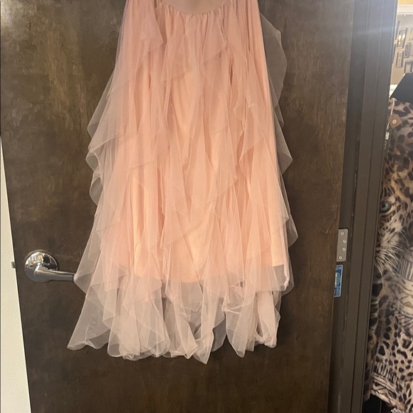 She + Sky Asymmetrical Pink Layered Skirt - Picture 1 of 1